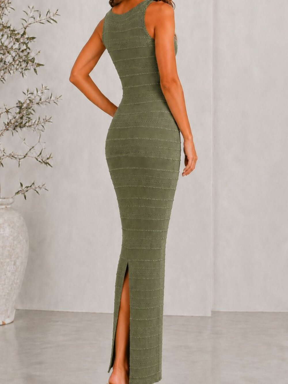 High Neck Crochet Knit Maxi Dress XL - Picture 3 of 5